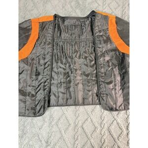 Biker Design Water Resistant Motorcycle Jacket Men's XL Black Orange Reflective